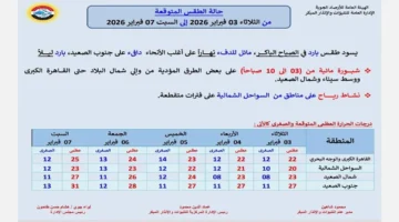 تحذيرات جوية.. الأرصاد تكشف تطورات الرياح والضباب الكثيف حتى يوم السبت المقبل